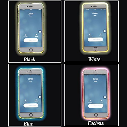 IPhone 6/6S Plus Case, New 4 Different Colors LED Lights UP Flash Remind Incoming Call Blinking TPU Bumper Frame Protector Skin Case Cover