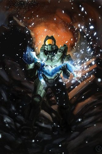 Halo 1 2 3 4 Master Chief Nice Silk Fabric Cloth Wall Poster Print (36x24inch)