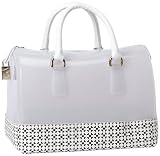 Furla Candy Bauletto Leather Satchel,Opaline/Onyx,One Size