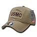 Decky US Marines Tan USMC Dual Flag Polo Style Baseball Cap