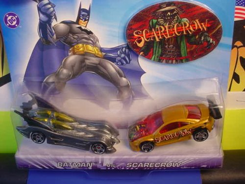  Hot Wheels DC Comics Batman vs Scarecrow 1:64 Scale Die Cast Car 2 Pack Mattel