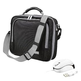 Trust Netbook Bag up to 10 inch & Micro Optical Mouse Bundle (Black) 16744