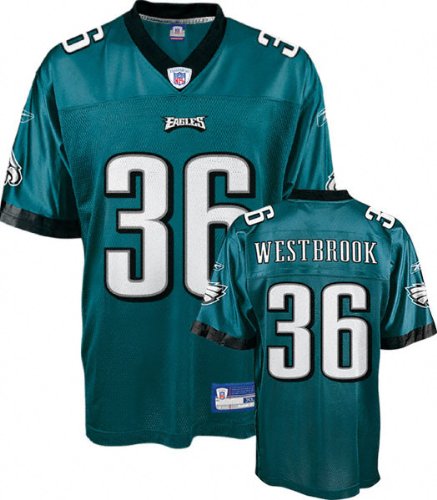 Brian Westbrook Youth Jersey: Reebok Green Replica #36 Philadelphia Eagles Jersey - Large (14-16)
