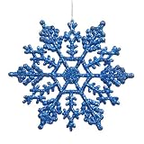Club Pack of 24 Lavish Blue Glitter Snowflake Christmas Ornaments 4
