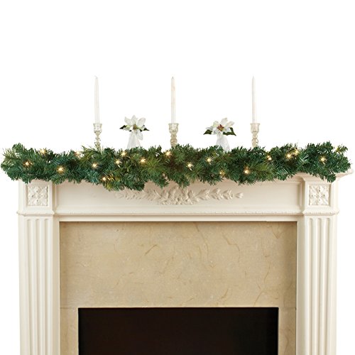 Lighted Evergreen Mantel Garland