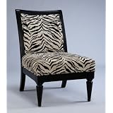 Powell Metro Black Accent Chair with White/Onyx Tiger Striped Fabric