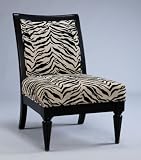 Kitchen & Housewares : Powell Metro Black Accent Chair with White/Onyx Tiger Striped Fabric