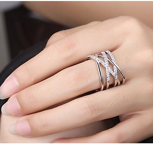 Hot Style Noble Jewelry 925 Silver Plated Fashion Women Ring Wide Braided Open Free Yards