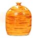 Handmade Ceramic Spun-Bamboo-Style Flower Vase Table Sculpture In High Gloss Orange