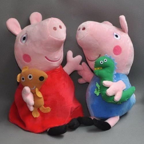 Pink Plush Peppa Pig Stuffed Doll Toys Figure Peppa and George for Kids Girls Boys Christmas Lovely Gifts 8" 2pcs