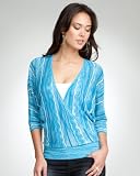 bebe Surplice Wave Stitch Sweater Top
