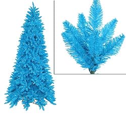 6.5' Pre-Lit Slim Sky Blue Ashley Spruce Christmas Tree - Clear & Blue Lights