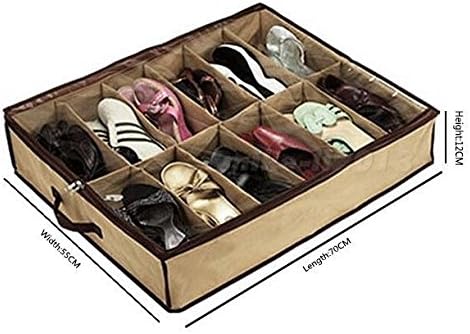 12 Pair Shoes Storage Organizer Holder Organiser Bag Box Under Bed Closet MKLG