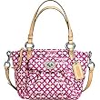 Coach Leah Small Op Art Pink Coated Canvas Tote