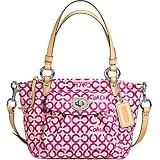 Coach Op Art Ctd Canvas Convertible Small Leah Tote (Pink)