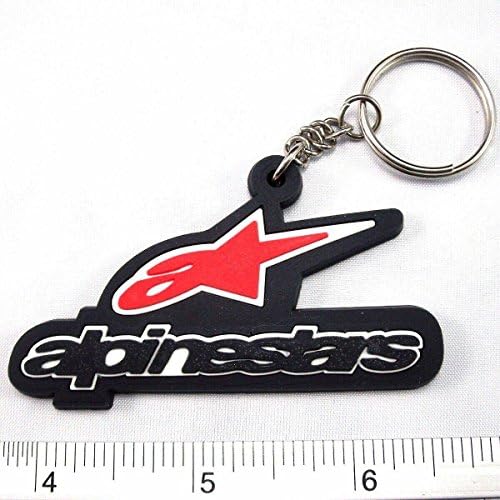 Alpine Star Rubber Keychain/keyring Red.