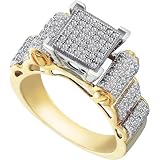 51a8zOLDBML. SL160  10K Yellow Gold 1/2 ct. Micro Pave Set Diamond Ring