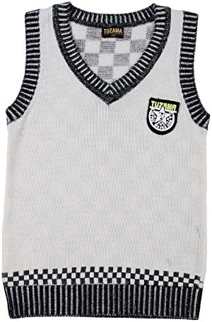 Tuzama Child Boys Vest Sweaters Plaids Sleeveless Casual Tops
