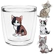 Kittens 12 oz Double-Old-Fashioned Insulated Beverage Tumblers Set, Clear (4 designs)