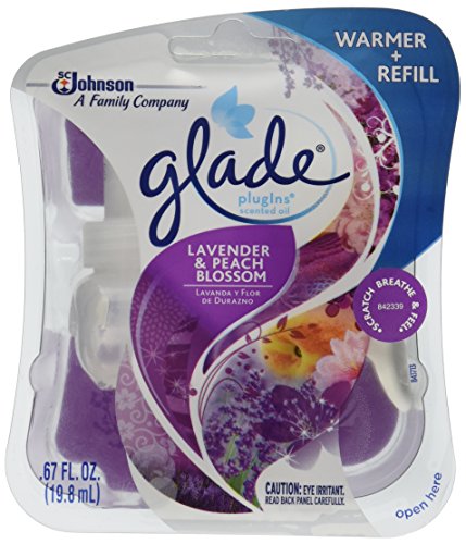 Glade Plugins Scented Oil Starter Kit, Lavender and Peach Blossom, 0.67 Ounce