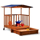 Bac à sable avec décoration cabane de jardin