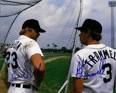 Autographed/Hand Signed 8x10 Photo Kirk Gibson And Alan Trammell Detroit Tigers