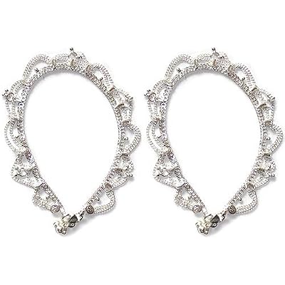 Valentine Day Gift - Anklets Ankle Bracelet Sterling Silver Hand Engraved Antique Reproduction 55 Grams 10 inches (anklt577)