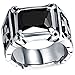 Men's Vintage Large Crystal Stainless Steel Dragon Claw Cross Ring Band Gothic Biker Knight Silver Black Size 8