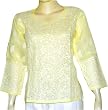 Womens Cotton Sleeveless Top Blouse Chikan Embroidery Size M