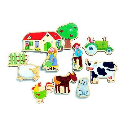Childrens Toyshop  Toys : Farm Wooden Magnets