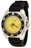 Seiko Men's Kinetic 200m Diver Watch with Rubber Band Model SKA367P2 (Yellow Face/Black Bezel)