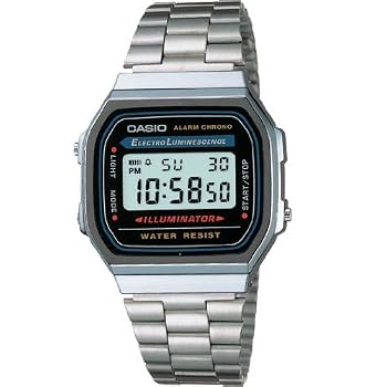 Casio #A168W-1 Men's Electro Luminescence Digital Chronograph Alarm Watch
