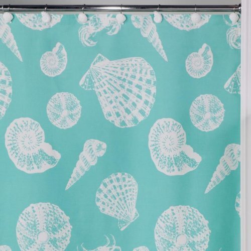 Tropical Sea Shell Auqua Shower Curtain