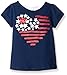 Kidtopia Girls' Flutter Sleeve Tee with Stars & Stripes Heart