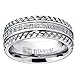 Men's Titanium Wedding Band, Engagement Eternity ring, Chevron design, Cubic Zirconia CZ Ring