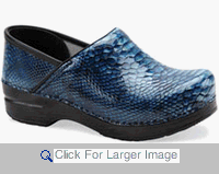 Women's Dansko Clogs - Professional - Blue Python Patent