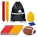 Flag Football Set for 12 Players - Includes Durable Flag Belts and Flags, Cones, Bean Bag, Carrying Backpack, and Football - Huge 55 Piece Complete Set (Red and Yellow)