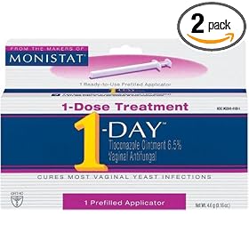 Monistat Vaginal Antifungal Medication 1- day , 0.16-Ounce Prefilled Applicators (Pack of 2)