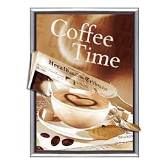 COFFEE TIME (12212)- 3D Poster Gerahmt Lentikular Effekt Bild - Caf� Kaffee Taste Herz Bar K�che - Gerahmt Gesamtgr��e 50 x 70 cm - Rahmen in Schwarz - Echt 3D-Qualit�t - Deutsches Qualit�tsprodukt - XXL Ansicht verf�gbar