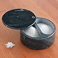 Black Marble Swivel Top Dual Compartment Salt Box