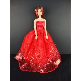 The Most Amazing Red Dress with Sequins Made to Fit the Barbie Doll