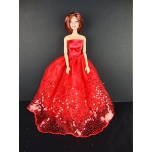 The Most Amazing Red Dress with Sequins Made to Fit the Barbie Doll The Most Amazing Red Dress with Sequins Made to Fit the Barbie Doll