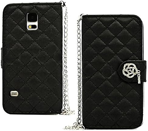 myLife Bolt Black - Zipper Design - Koskin Faux Leather (Card, Cash and ID Holder + Magnetic Detachable Closing + Hand Strap) Slim Wallet for NEW Galaxy S5 (5G) Smartphone by Samsung (External Rugged Synthetic Leather With Magnetic Clip + Internal Secure Snap In Hard Rubberized Bumper Holder)