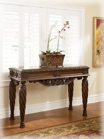 Old World Dark Brown Sofa Table