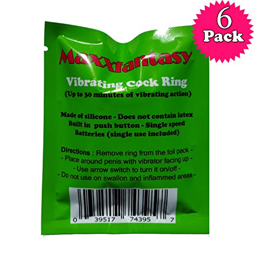 #1 Rated Super Strechy Jelly Vibrating Ring by MaxxFantasy -- provide a variety of sensations (Pack of 6)