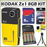 Pocket Video Camera Kodak Zx1 HD Pocket Video Camera in Yellow + 8GB Kit