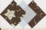 27 5" Chocolate Sleepy Bears Quilt Cotton Fabric Squares