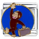 Curious George Travel Animal Disney Monkey Licensed Italian Charms Bracelet Link
