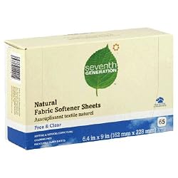 Seventh Generation Laundry - Natural Fabric Softener Sheets, Free & 65 count