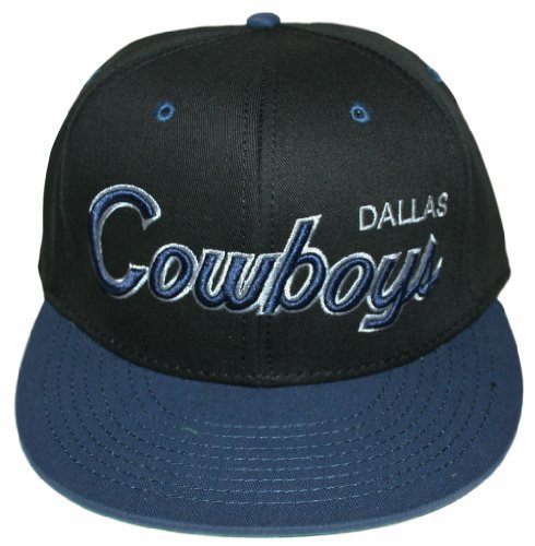 Dallas Cowboys Two Tone Black/Navy Script Snapback Adjustable Flatbill Hat